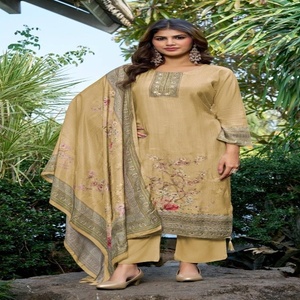 New Arrival Top Quality Ocassional Wear Viscose Maslin with Printed & Hand-work Salwaar-Suit Set Manufacturer from Surat - Product Image 1