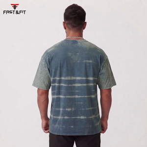 T-shirts pour hommes de haute qualité, style streetwear, col rond, effet délavé, vente en gros, prix bas, t-shirt délavé pour hommes - Product Image 2