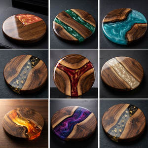 Highest Sell 2026 year Handmade Wooden and Resin Drink and Cup and Mug Coaster for Kitchen and Dining <b>Table</b> & Coffee & tea <b>table</b> - Product Image 3