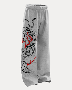 Pantalones de chándal anchos para hombre, estilo flare, rectos, holgados, con bordado, de felpa francesa de algodón - Product Image 6