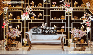 Magnifiques murs de bougies pour scène de mariage, murs de bougies oniriques, décoration de mariage, murs de bougies métalliques dorées pour mariage, Caroline du Sud - Product Image 4