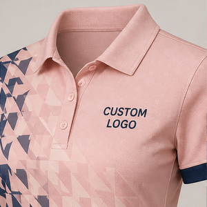 Custom Blush <b>Pink</b> dark blue Mosaic Gradient Womens <b>Polo</b> <b>Shirt</b> Quick Dry Breathable Short Sleeve Golf Team Uniform WPS-0865 - Product Image 6