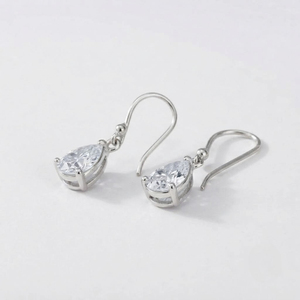 Rhaya Jewels – boucles d'oreilles pendantes en forme de poire, style bohème, en Zircon naturel transparent, en argent Sterling 925 plaqué Rhodium, bijoux de luxe - Product Image 2
