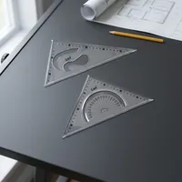 Juego de geometría de poliestireno Vikas de proveedor indio, duradero, con 2 escuadras y regla triangular de 8 y 10 pulgadas para uso escolar en matemáticas.