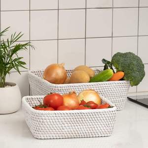 Ensemble de 3 paniers de rangement en rotin tressé multifonctionnels, écologiques, personnalisables (OEM & ODM) pour comptoir de cuisine décoratif - Product Image 6
