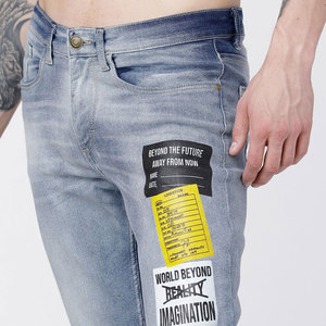 Pantalones Vaqueros de Moda Urbana para Hombre con Etiqueta Personalizada, Vaqueros Ajustados Desgastados y Rotos - Product Image 6