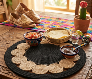 Tapete de Mesa de Lujo Personalizable, Resistente al Calor, Tejido a Mano con Yute, Diseño Bohemio, 35 cm de Diámetro, Antideslizante y Lavable, Disponible a Bajo Precio - Product Image 5