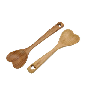 Offres Spéciales Fête des Mères : Ensemble de Cuillères Personnalisées en Bois d'Acacia et Bambou Écologique en Forme de Cœur pour la Cuisine, Idéal Maison et Hôtel - Product Image 3