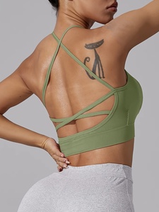 Sujetador deportivo sin costuras Push Up – Top corto de fitness con tiras y corte bajo para yoga y running - Product Image 2