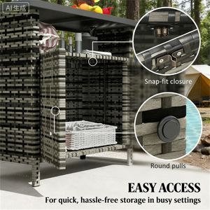 Armadio da Esterno Grigio Misto con Portasciugamani - Product Image 3