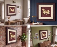 Décoration murale en bois 3D artisanale en forme de vache Nandi |   Cadre d'art en bois multicouche traditionnel pour la décoration de la salle de prière