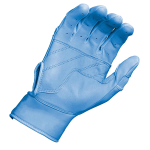 Gants de frappeur de baseball en cuir véritable pour adultes, couleur bleu ciel, sangle réglable et boucle, pour hommes et femmes, gants de softball - Product Image 4