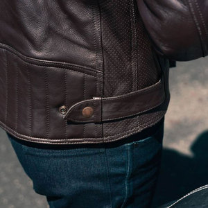 Veste de moto pour homme en cuir véritable, prix imbattable, teinte unie, vente en ligne, respirante - Product Image 6