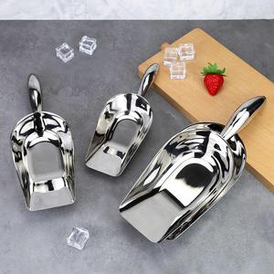 Pala para Cubos de Hielo de Boca Ancha Plana, Acero Inoxidable, Mango con Soldadura sin Costuras, Cuchara para Comida, Palomitas y Dulces, para Bar, Restaurante y Cocina - Product Image 2