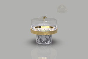 Support à gâteau de luxe en métal pour l'Aïd avec couvercle en verre, design Palestine, écologique, capacité 1-2L, lavage à la main uniquement - Product Image 4