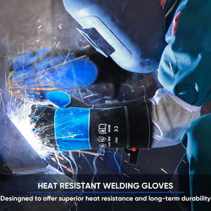 Guantes de Soldadura de Cuero para Soldadura TIG/MIG, Resistentes al Calor y al Fuego, para Barbacoa, con Forro Suave, Guantes de Seguridad para Soldadores - Product Image 5