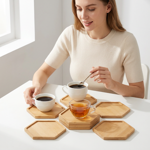 Modern Acacia Wood <b>Coaster</b> Set Shape <b>Teal</b> Resin Inlay Non Slip Mats Pads 5mm Thick Reusable 300mm Diameter Handcrafted Design - Product Image 4
