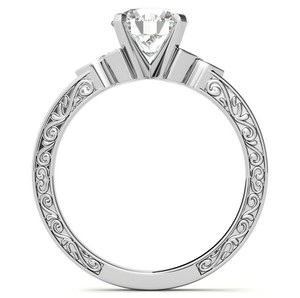 Cut Moissanite <b>Ring</b> 925 Sterling <b>Silver</b> White Gold Plated Certified Engagement Wedding Bridal Luxury <b>Solitaire</b> Sparkling Prong - Product Image 3