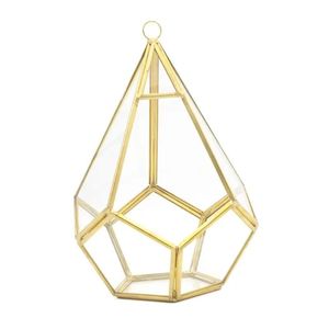 Verre transparent en cristal de laiton + cadre métallique en cuivre, joli terrarium en boule géométrique, cactus - Product Image 5