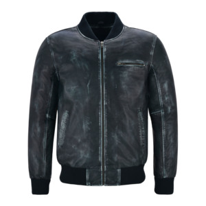 Custom 100% Genuine Soft Nappa Leather Men’s Bomber Jacket Warm Lining YKK Zipper Rib Knit Collar Private Label Manufacturer - Product Image 5