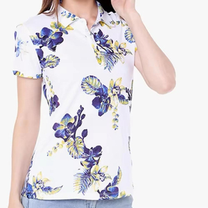 Vente en gros de polos pour femmes en polyester et élasthanne avec impression de marque propre, confortables et de haute qualité, polos de golf pour femmes - Product Image 6