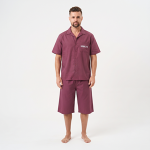 Conjunto de Camisa y Pantalones Cortos Transpirables de Dos Piezas para Hombre, con Botones, para Verano, Traje de 2 Piezas para Hombre, con Logotipo Personalizado - Product Image 1