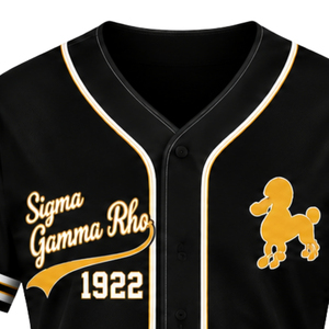 Camiseta de Béisbol para Mujer Sigma Gamma Rho, Logotipo Personalizado de la Hermandad Griega, Cierre de Botones, Manga Corta Deportiva, Ropa al por Mayor - Product Image 3