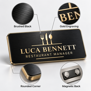 Placa de Identificación Magnética Personalizada, Insignia Metálica para Uniforme de Empleado, Logotipo Personalizado, Proveedor Mayorista - Product Image 3