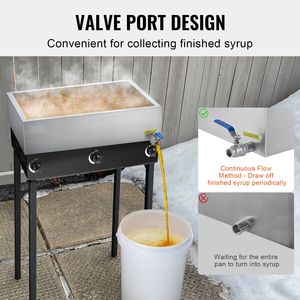 Evaporatore per Sciroppo d'Acero da 11,2 Galloni, Capacità 162 Tazze (8,8 oz), Design Piatto con 1 Valvola e 3 Metodi di Riscaldamento - Product Image 6