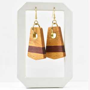 Boucles d'oreilles pendantes en résine et bois, plaquées or, style bohème, bijoux de fête pour femmes - Product Image 2