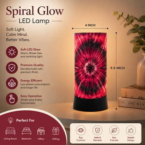 Red Spiral Glow LED Table Lamp <b>USB</b> Powered Modern Bedside <b>Night</b> <b>Light</b> Decorative Accent Lamp for Bedroom Living Room Office - Product Image 5