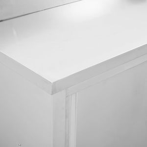 Tavolo da lavoro da cucina commerciale in acciaio con porte scorrevoli 39.4 \ "x19.7 \" x(37.4 \ "-38.2 \") in acciaio inox - Product Image 5