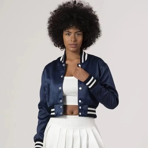 Women Letterman Varsity Jacket Custom Baseball College Coat Wool Blend Fashion Outerwear OEM ODM Sample Service - Product Image 5