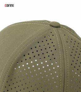 Casquette de baseball vert olive à 6 panneaux découpés au laser, respirante, en maille, unisexe, décontractée, pour l'extérieur, printemps-été, taille adulte - Product Image 3