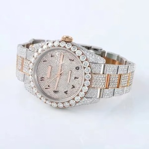 Reloj de Pulsera Automático para Hombre, Hecho a Mano, de Plata de Ley, con Corona de Moissanita, Joyería Hip Hop Personalizada, Claridad VVS, para Compromiso - Product Image 4