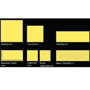yellow tile Trending Boutique Retail Store Decorative <b>Wall</b> Tile 108x108 150x150 100x200mm Modern New Design Small Format Factory - Product Image 1
