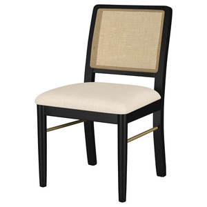 Ensemble de 2 chaises de salle à manger Boho en rotin noir élégant et confortable - Product Image 4