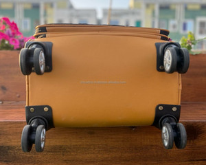 Hot Sale Hand Tooled Leather Travel <b>Trolley</b> Bag for Unisex Hair on Genuine Cow Leather Carry on Luggage Durable Luxury Suitcase - Product Image 4