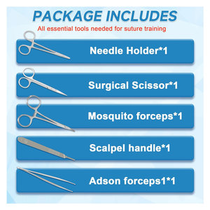 Suture Practice Kit with Silicone Suturing <b>Pad</b> for <b>Nursing</b>, Veterinary and Medical Students, Realistic Surgical Training Kits - Product Image 6