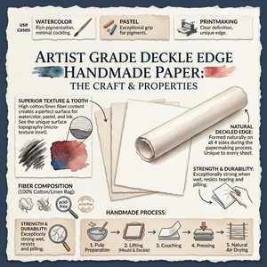 Feuilles de papier artisanal de qualité artistique avec bords naturels, idéales pour la peinture, la calligraphie, les invitations, les loisirs créatifs, le scrapbooking et - Product Image 6