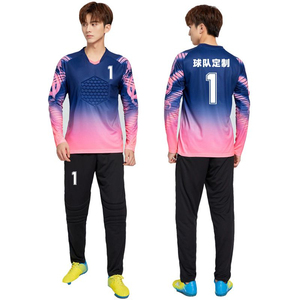 เสื้อฟุตบอลผู้รักษาประตูแบบขายส่งสำหรับผู้ชาย ระบายอากาศได้ดี แห้งเร็ว พิมพ์ลายแบบซับลิเมชั่น ชุดฟุตบอลพรีเมียม - Product Image 4