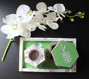 Wholesale Price Eco-Friendly Decorative Home Fragrance Incense Burner Set Mother Pearl Inlay <b>Tray</b> Box Wood Marble Resin Bakhoor - Product Image 2