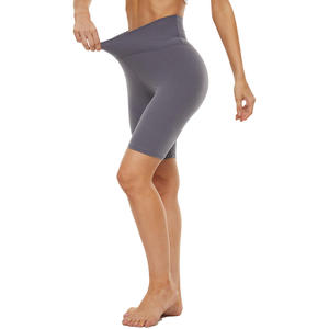 Shorts de yoga taille haute sans couture pour femme, couleur unie, extensibles, pour le sport et le cyclisme, en Spandex et Nylon, vêtements de compression pour le fitness - Product Image 5