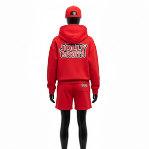 Women Hoodie Short Set Heavy Cotton Fleece Warm Streetwear Custom Embroidery <b>Patch</b> Logo 100% Cotton Hoodie Shorts Set for Women - Product Image 2