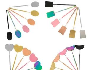 <b>Rectangle</b> Eyelash <b>Mirrors</b> <b>Rectangle</b> Shape Eyelash <b>Mirrors</b> for Lash Artists / Baby Pink Heart Lash - Product Image 5