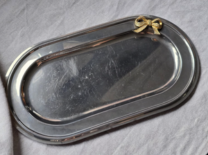Bandeja de joyería de metal plateado hecha a mano de lujo, cuenco decorativo de aluminio, plato moderno para adornos, para tocador y decoración del hogar. - Product Image 6
