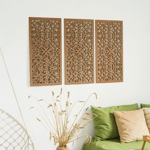 Paneles de Pared Geométricos Árabes Islámicos de Madera de Sheesham, Diseño Contemporáneo Hecho a Mano, Modelo AS-SHE-ARA, Venta al por Mayor, Moradabad, Aqudus - Product Image 1