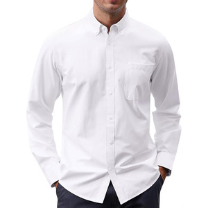 Camisa Clásica de Manga Larga con Solapa para Hombre, Estilo Informal, 100% Algodón, Cómoda y Transpirable, Tallas XL-3XL, para Otoño - Product Image 1