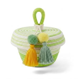 Handmade Wicker Cotton <b>Box</b> with Traditional Style Decorative Irregular <b>Gift</b> <b>Box</b> for Gergean Garangao Festival - Product Image 2