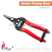Sécateur de jardinage DIY 6,5 pouces, lames courbées en acier au carbone, poignée antidérapante, coupe précise et durable, métal noir, garantie 3 ans